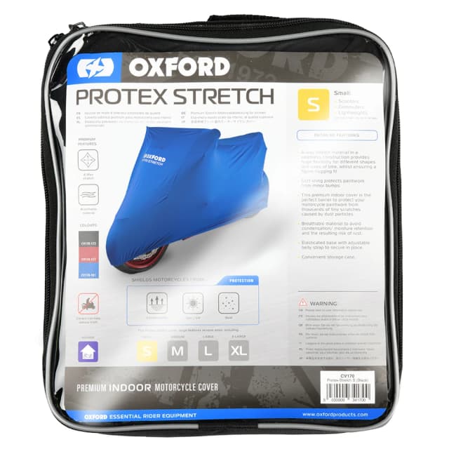 OXFORD - husa moto /scooter PROTEX - STRETCH [interior] albastru small [203x83x119]