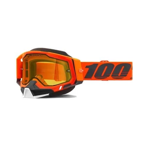 100% OCHELARI 100% ACCURI 2 Snowmobile Neon Orange - Yellow Vented Dual Lens