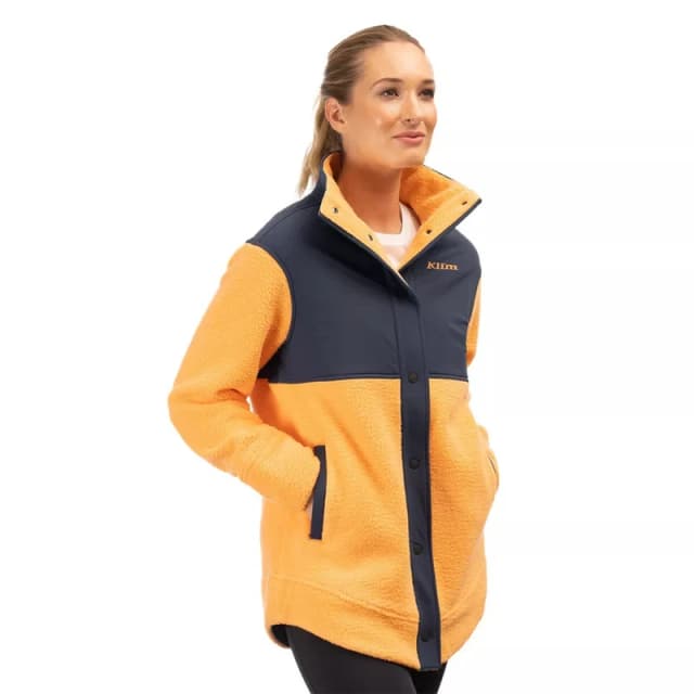Klim High Pile Mountain Fleece Jacket Mock Orange - Dress Blues