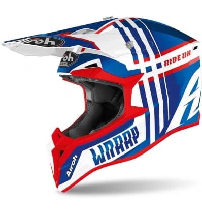 AIROH AIROH WRAAP BROKEN BLUE/RED GLOSS