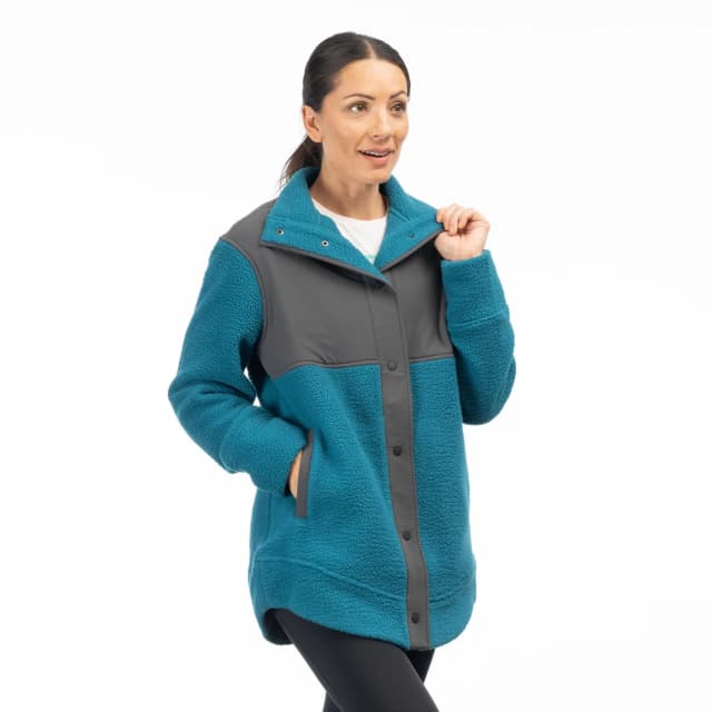 Klim Mountain Sherpa Fleece Jacket Deep Lagoon - Electric Green